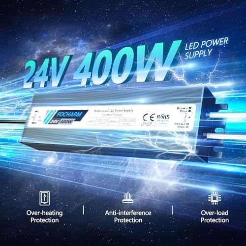 LED Power Supply 400W: AC90-130V to 24V DC 16.6A IP67 - Image 2