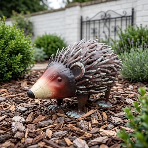 14.17" Iron Hedgehog Statue Garden Outdoor Sculpture Home Patio - Image 3