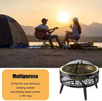LXLZYXSF Outside Fire Pit Bowl with Table Top, Living Room Coffee Table, Wood Burning Fire Basin for Camping, BBQ, Travel, Bonfire Party, Picnic (Color : Deep Coffee, Size : 52.5cm/20.6inch Wide) - Image 6