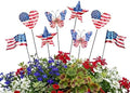 8 Pcs 4th of July Decorations Outdoor,Patriotic Metal Stars Butterflies Hearts Flags Decorative Garden Stakes for Independence Day 250th Anniversary,Americana Yard Signs Decor for Garden Lawn Porch by Yhthoha