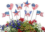 8 Pcs 4th of July Decorations Outdoor,Patriotic Metal Stars Butterflies Hearts Flags Decorative Garden Stakes for Independence Day 250th Anniversary,Americana Yard Signs Decor for Garden Lawn Porch by Yhthoha