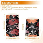 Floral Retro Vintage Flameless Candles with Remote Control Candles with Timer Waterproof Electronic Lights Glitter Led for Night Battery Operated Pillar 2-Piecing Set - Image 3