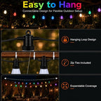 Outdoor String Lights 27FT, Milky White RGBW Patio Lights - Image 7