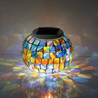 Solar Outdoor Table Lamp, Solar Powered Mosaic Glass Ball Garden Lights Waterproof Color Changing Mood Night Lights (Colorful) by Unknown