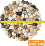 River Rock Stepping Stones Outdoor for Garden Walkway, 12 inch Diameter 5 Pcs Round Shape Paver Step Stones Polished Pebble River Stone Mat for Yard Lawn Patio Pathway Walk Way - Multi-Color - Image 2