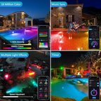 T-SUN Colored Pond Lights LED Underwater with APP and Remote Control 6 Pack - Image 5
