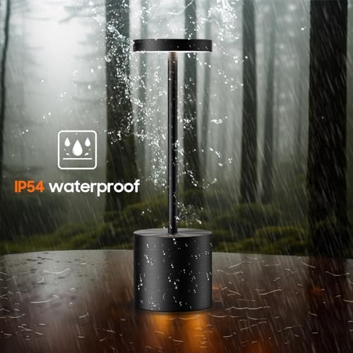 2 Pack Cordless Table Lamps Rechargeable,Battery Operated LED Table Light,5000mAh Battery Powered Dimming Weatherproof Desk Lamp for Dining Patio Restaurant Outdoor - Image 3