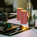 Set of 2 Painting Red Hearts Flameless Candles Bulk Valentine's Day Battery Operated Candles with Timer Remote LED Pillar Lights for Dining Table Lanterns - Image 3