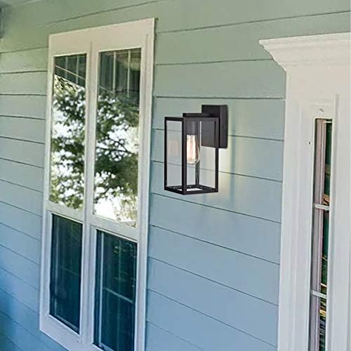 MICSIU 2 Pack 11“ Textured Black Modern Farmhouse Outdoor Light Fixture - Image 6
