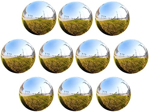 RT-OSXE Reflective Garden Gazing Balls, 10pcs 1.5mm Thick Stainless Steel Seamless Hollow Polished Sphere, Outdoor Indoor Christmas Mirror Reflection Garden Decoration Globe, 14 Sizes by Unknown