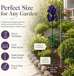 Bluebonnet Lupine Metal Garden Stake Rustic Flower Sculpture Yard Art Handmade 25.6” Outdoor Decorative Whimsical Floral Ornament for Lawn Patio Landscape Border Backyard Pathway Lover Gift(3pcs) - Image 3