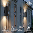 mirrea 18" Modern Outdoor Porch Light in 2 Lights, Matte Black, 1 Pack - Image 5