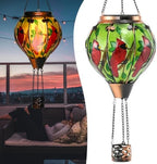 Hot Air Balloon Solar Lantern - Large Cardinal Bird Glass Lantern, Simulated Flickering & Dancing Flame, Big Outdoor Hanging Yard Light Waterproof IP65 for Patio Lawn Porch Decor Gift by Unknown
