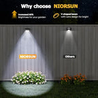 NIORSUN Solar Fence Lights,16 Pack Solars Deck Light,RGB Color,Outdoor Bulb Waterproof Led IP65,Outdoor Fence Light,Power Patio Lamp with Lenses for Outside/Backyard/Railing/Yard(Black) - Image 6