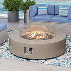 COSIEST Outdoor Propane Fire Pit Coffee Table w Gray 42 inch Round Base Patio Heater, Certified, 50,000 BTU Stainless Steel Burner, Wind Guard, Tank Outside, Free Lava Rocks, Waterproof Cover - Image 2