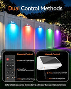 Fence Lights Solar Powered with Remote 16 Pack, IP65 Waterproof - Image 4
