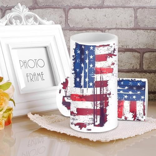 The Stars and Stripes Flameless Candles with Remote American Flag Battery Operated Candles with Timer Flickering LED Battery Operated Elictric Pillar Tealights for Holiday Decor - Image 2