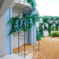 Metal Garden Arch Pergola Arbor 7.9 Ft H x 3.8 Ft W with Stakes by Flohover