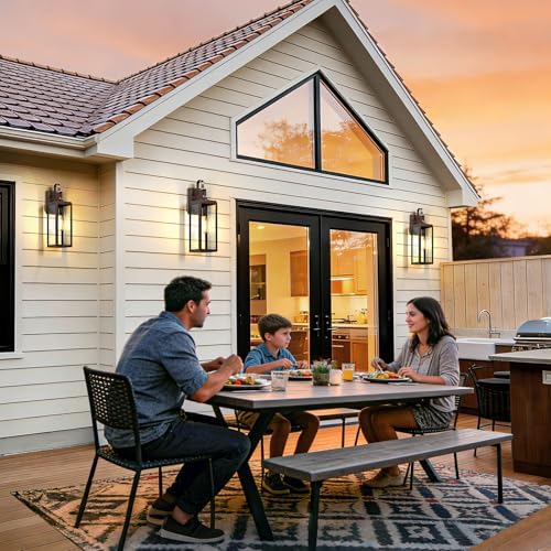 18'' Large Outdoor Wall Lights 2 Packs, Brown Exterior Lighting Fixtures - Image 3