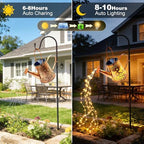 Solar Lanterns Outdoor Decorative: Metal Butterfly Watering Can with Cascading LED Lights and Hook - Waterproof Hanging Garden for Yard Patio Decor - Birthday Gardening Gifts for Women - Image 5