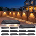 AUDLES Fence Lights Solar Powered, 12 Pack 3 Color Temp LED Solar Fence Lights Outdoor, IP65 Waterproof Landscape Step Lights for Backyard, Patio, Railing, Garden, Yard by AUDLES