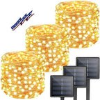 Solar String Lights Outdoor, 3Pack 300LED 120FT Fairy Lights Warm White by BHCLIGHT