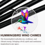 Hummingbird Wind Chimes for Outside, Deep Tone Outdoor Wind Chime with Colorful Wind Catcher, 6 Aluminum Tubes, Garden Porch Patio Decor, Memorial & Birthday Gift - Image 3