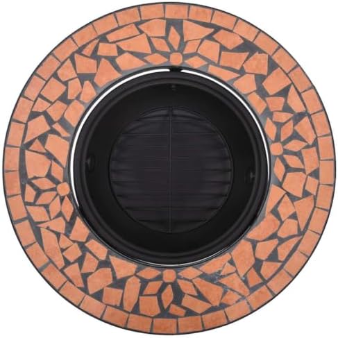 Mosaic Fire Pit - 26.8 in Ceramic Bowl for Patio & Garden - Image 6