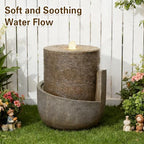 18H Modern Outdoor Water Fountain Zen-Style with Warm LED Lights - Image 3