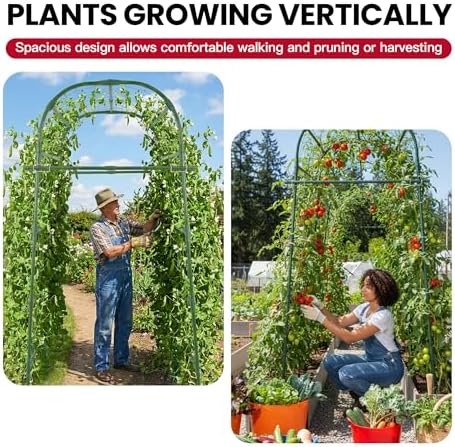 Garden Arch Trellis for Climbing Plants Outdoor, 7 Ft Tall Cucumber Trellis - Image 6