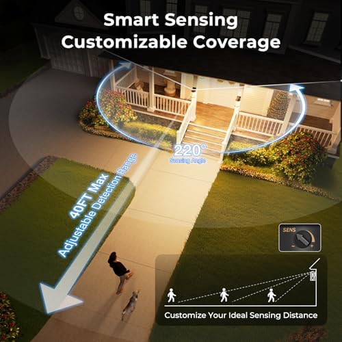 VIANIS 15 in Large Black Outdoor Motion Sensor Light, Exterior Lighting Fixtures Sconce, Dusk to Dawn Outdoor Lighting, Waterproof Front Porch Light for Garage, Patio, Doorway, Hardwired, Non-Solar - Image 6