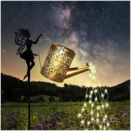 Solar Garden Decorative Watering Can Light – with Waterfall Effect, Christmas/Halloween Outdoor Garden Decoration(1pcs) - Image 6