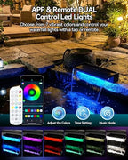POPOSOAP Pond Waterfall Kit with Colorful LED Lights & 1200GPH Pond Pump, APP & Remote Control, Auto Timer, Pond Waterfall Spillway with 9.8FT Corrugated Tube for Pool, Garden, Patio, Backyard-P46D - Image 2
