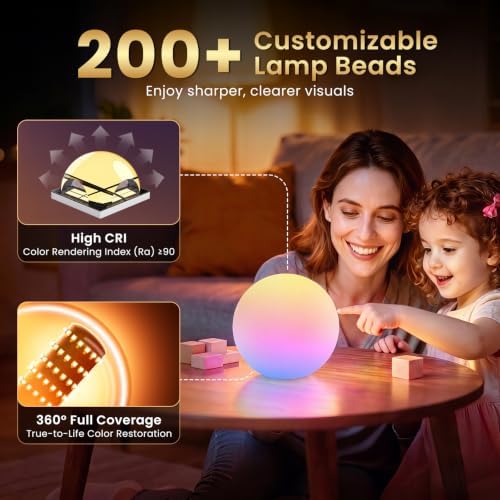 LOFTEK 8-inch Smart LED Ball Lamp with APP & Music Sync, Corded Electric - Image 3