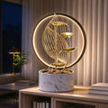 15 Inch Gold LED Metal Tabletop Water Fountain, Indoor Lotus Waterfall Decor for Desk Bedroom Living Room Office by QINGYINGGE