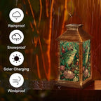 Solar Lantern Stained Glass Frog King Lotus Throne Jewel Crown Outdoor Garden Hanging Lantern Waterproof Solar Powered Lighting Outside Table Lamp for Deck Yard Camping Patio Gifts for Mom - Image 5