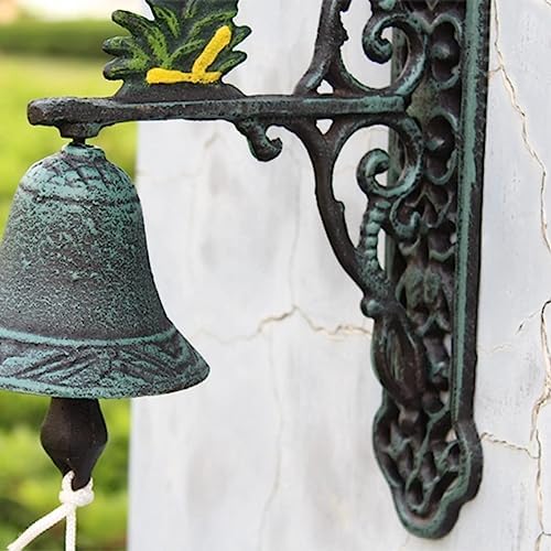 Cast Iron Dinner Bell, Rustic Decorative Bell Vintage Shaking Bell Hand Bell Heavy Duty Metal Bell, Antique Style Farmhouse Wall Mounted Decoration for Outside The House - Image 4