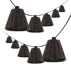 JONATHAN Y Payton 10-Light Faux-Rattan Outdoor String Lights, Dark Brown - Image 7