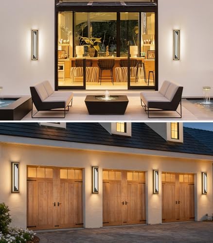 23.6'' LED Outdoor Wall Lights Modern Black Indoor Wall Sconce Lighting - Image 2