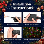 Solar Christmas Lights, 8 Pcs 80LED Firefly Solar Christmas Decor Outdoor - Image 4
