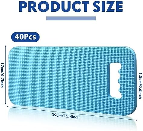 Riakrum 40 Pcs Garden Kneeling Pad Garden Knee Pad Thick Foam Knee Mat Waterproof Cushion for Kneeling Multi Functional and Church Kneeler for Praying, Baby Bath, Yoga, 15.4 x 6.7 Inch (Blue) - Image 2