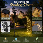 Solar Outdoor Fairy Waterfall Light with Watering Can, 2 Pack - Image 5