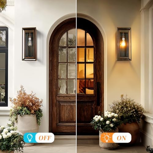19" Large Outdoor Wall Light Fixtures,Distressed Brown Porch Light - Image 6