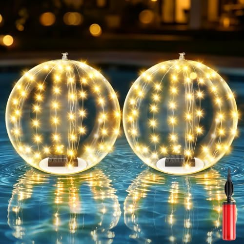 Solar Floating Pool Lights with Remote Control, 8 Lighting Modes（2PCS) by InhuiVolt