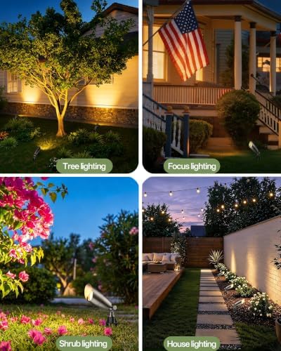 LITFIT 4Pack Brass Low Voltage Landscape Spotlight, 3CCT MR16 Bulb Included - Image 7