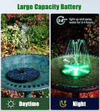 SZMP Solar Fountain with Colorful Star-Shaped Lights, 4W Bird Bath Fountain Pump with 4000 mAh Battery, 7 Nozzles & 4 Fixers, Solar Water Fountain for Garden, Pool, Pond, Outdoor(30 LEDs) - Image 4