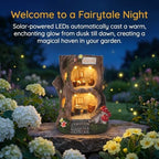 Solar Light Gnome Fairy Garden House for Outside, Big Size Fairy Miniature Buildings Accessories House Sculptures for Outdoor Garden Patio Lawn Path Decorations, 8" Tall - Image 2