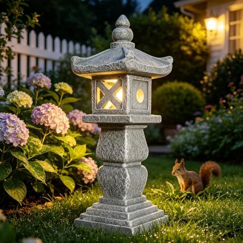 Resin Solar Pagoda Garden Statues for Yard and Garden Unique Zen Decor by Unknown