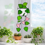 Plant Stained Glass,Stained Glass Window Hanging,Real Handmade Suncatcher,Artificial Green Plants Decor for Women Mom Grandma Plant Lovers,Sun Catcher for Home Windows - Image 4