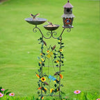 52.4" H Metal Bird Bath with Trellis for Outdoor,Bird Feeder and Metal Bird Houses,Garden Plant Support,4-in-1,Doubles As The Climbing Plant,Garden Yard Decor - Image 6